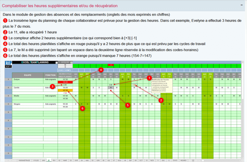 comptabiliser-les-heures-supplementaire-ou-de-recuperation EXCEL-TEAM-PLANNING PRO