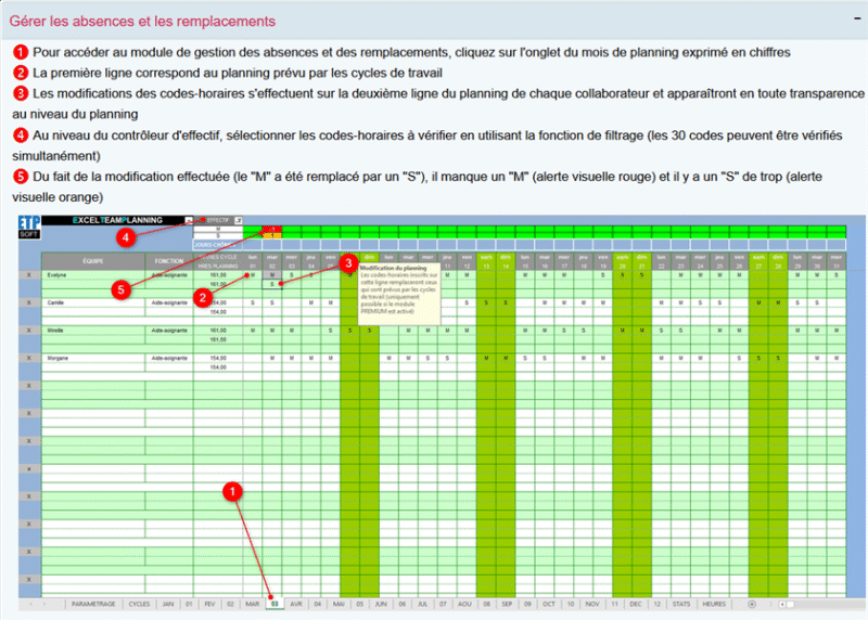 gerer-les-absences-et-les-remplacements EXCEL-TEAM-PLANNING PRO